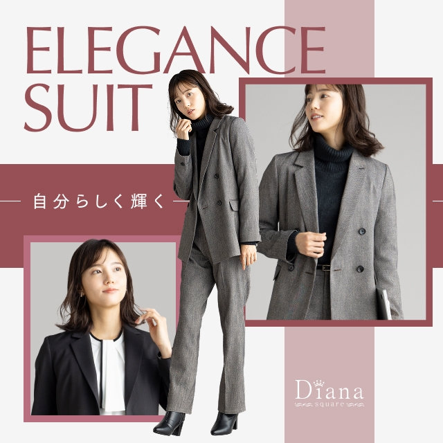 Diana square☆事務服 上下3点セット ネイビー 17号 Diana square