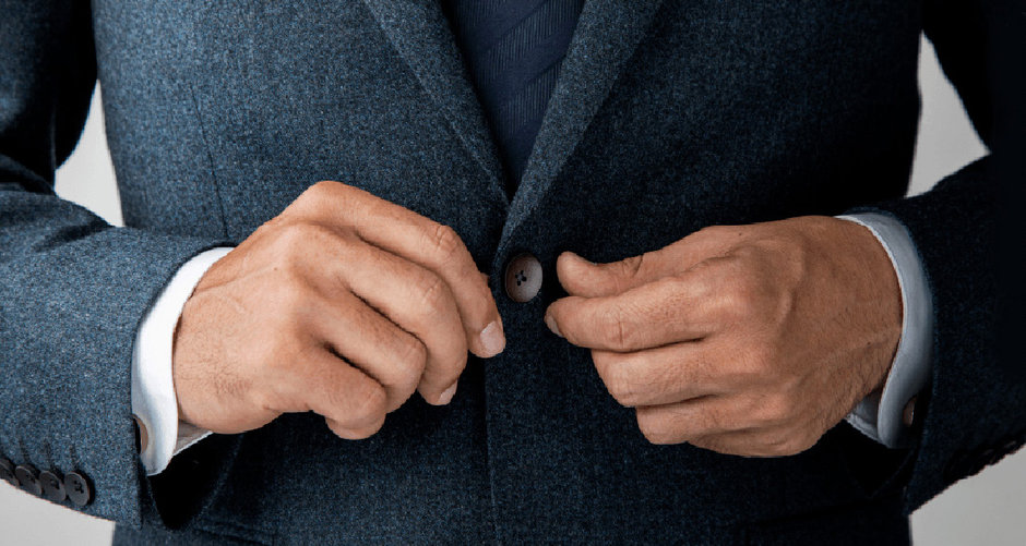 スーツの生地のアップ画像