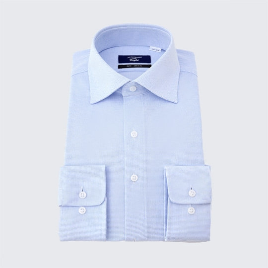 ワイドカラーワイシャツ/ブルー×ドビー/ULTRA MOVE