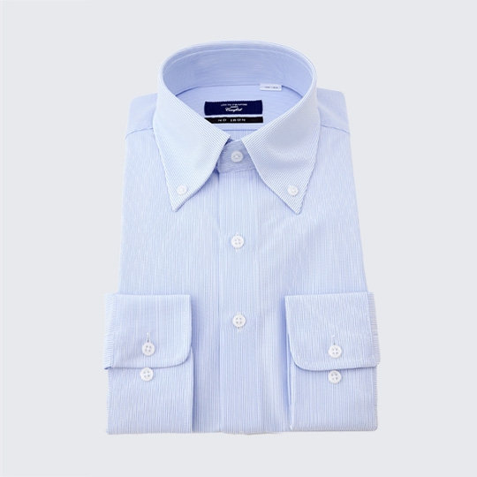 ボタンダウンカラーワイシャツ/ホワイト×ブルーストライプ/ULTRA MOVE