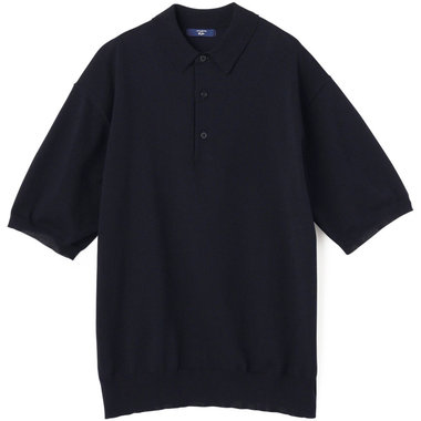 【JOHN PEARSE comfort navy】【半袖】ニットポロ/ネイビー