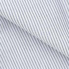 【半袖】【L.O.X】【形態安定】ボタンダウンドレスシャツ/ホワイト×ストライプ/釦.釦付糸：ネイビー カラーチップ