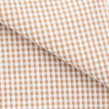 【stanley blacker new york】【長袖】シアサッカーギンガムチェックカッタウェイシャツ/ベージュ