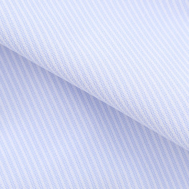 【JOHN PEARSE White】【ノーアイロン】ボタンダウンドレスワイシャツ/ブルー×ストライプ/釦付糸：ネイビー/ULTRA MOVE/ニット素材