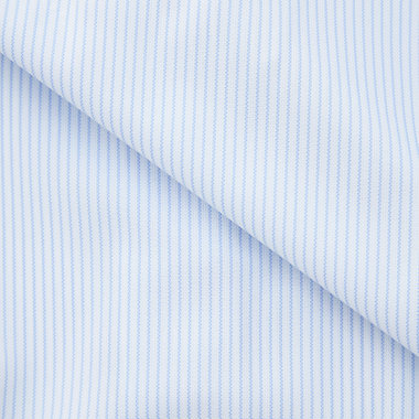 【FREEZETECH 氷撃：酷暑対策シャツ】【Donato Vinci Italy Uomo】【STYLISH】ボタンダウンカラーワイシャツ/ホワイト×ブルーストライプ/襟袖裏別布/ULTRA MOVE/ノーアイロン・ストレッチ・高通気性
