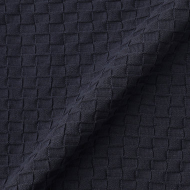 【stanley blacker new york】【半袖】市松模様 ニットポロ/ネイビー