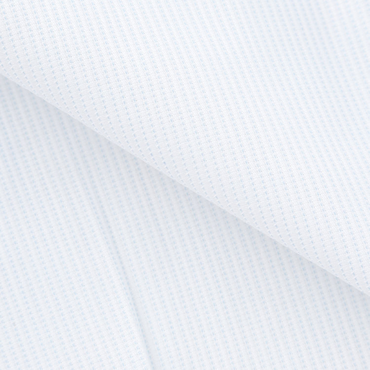 ソノタ（KONAKA用） 【半袖】【L.O.X】【形態安定】ボタンダウンドレスシャツ/ホワイト×ブルーストライプ/釦付糸：ネイビー グレー淡色