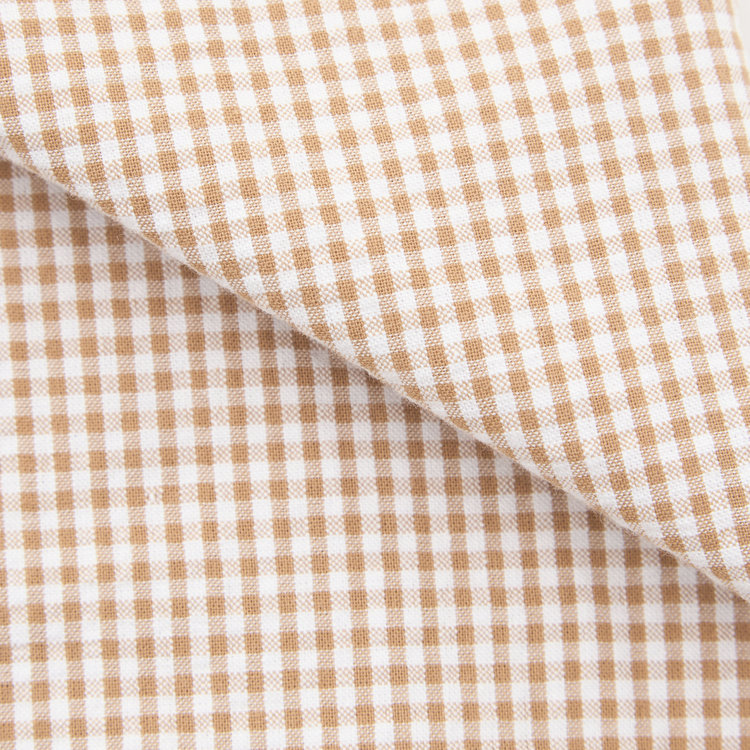 スタンリーブラッカ 【stanley blacker new york】【長袖】シアサッカーギンガムチェックカッタウェイシャツ/ベージュ 茶淡色