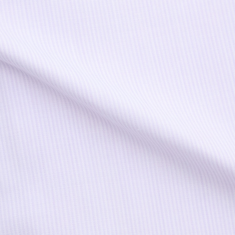 ＤＵＫＥ ＭＯＲＧＡ 【形態安定】ボタンダウンワイシャツ/ホワイト×パープルストライプ 紫中間