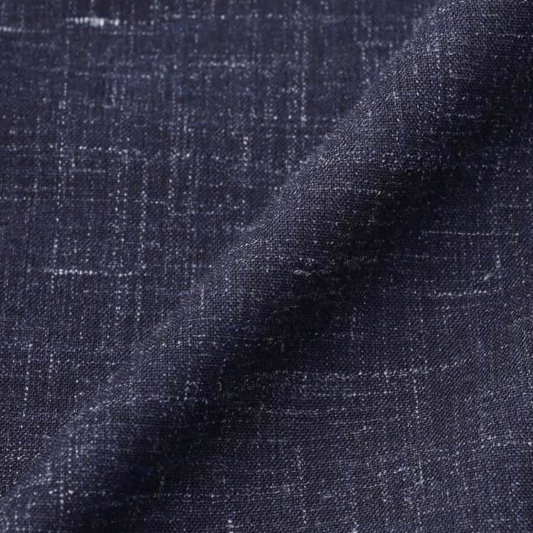 スタンリーブラッカ 【stanley blacker new york】【春夏】3釦段返りジャケット/ネイビー×スラブ 紺中間