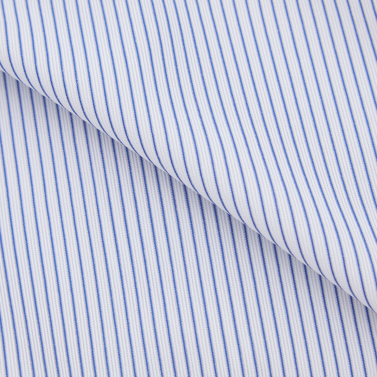 ＪＰコンフォート ネイビー 【発送在庫あり】【WEB限定】【JOHN PEARSE comfort navy】ワイドカラーワイシャツ/ホワイト×ネイビーストライプ/ULTRA MOVE「ニット素材」「ノーアイロン」「ストレッチ」「高通気性」 紺中間