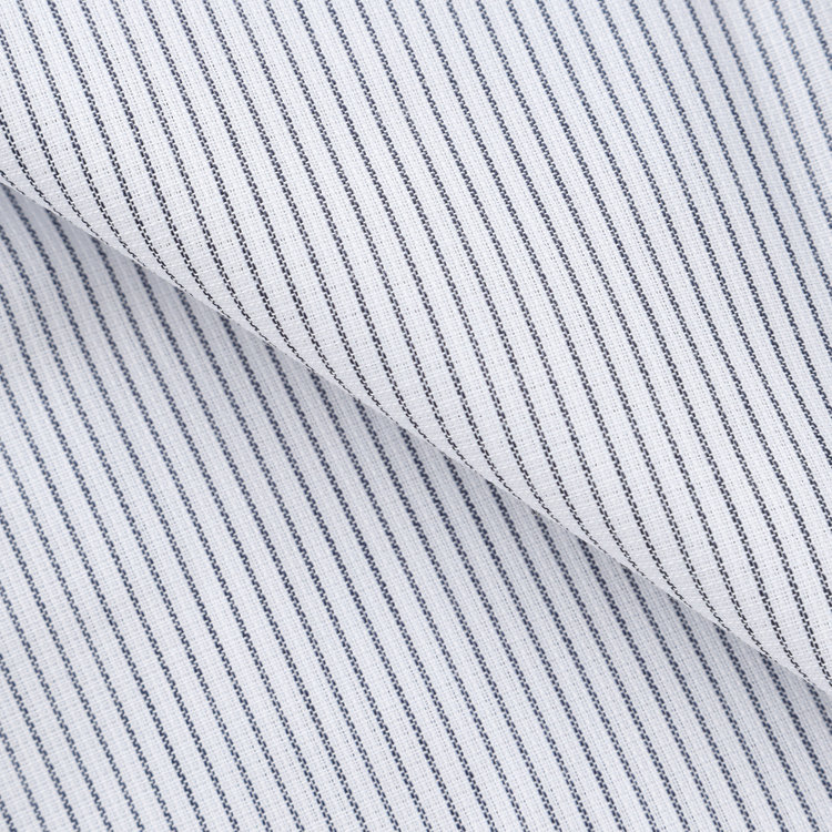 ソノタ（KONAKA用） 【半袖】【L.O.X】【形態安定】ボタンダウンドレスシャツ/ホワイト×ストライプ/釦.釦付糸：ネイビー グレー淡色