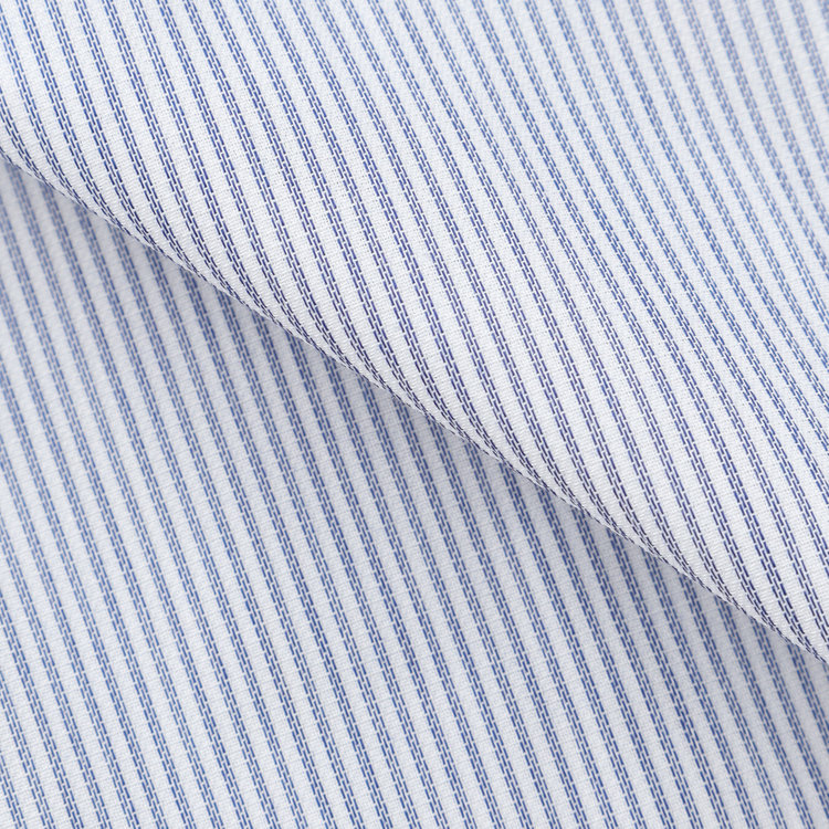 ジョンピアースブラック 【半袖】【JOHN PEARSE Black】【形態安定】ボタンダウンドレスワイシャツ/ネイビー＆ホワイト×ストライプ/襟裏別布/釦.釦付糸：ネイビー/ULTRA BREATH COOL 青中間