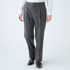 グレー スラックス ゴムウエスト　アウール　XL 美品 L.O.X】【大きいサイズ】【春夏】ウールブレンド 1タックパンツ