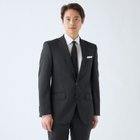 【JOHN PEARSE Black SELECT LINE】【年間】2釦シングルスーツ 0タック/ネイビー×ソリッド/NEW ZEALAND LIMITED WOOL/REAL NAVY COLLECTION/※裾上げ必要