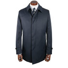 【WEB限定/OUTLET/汚れ・キズ等有】【ステンカラー】コート/ネイビー×ドビーストライプ