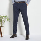 【stanley blacker new york】【春夏】1タックパンツ/ネイビー×スラブ/ウエストムーブ/裾上げ必要