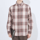 【LYLE&SCOTT】【長袖】ボタンダウンカジュアルシャツ/ブラウン×チェック