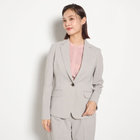  【Diana】【春夏】1釦シングルジャケット/グレー×しわ加工麻調合繊/ウォッシャブル＆ストレッチ