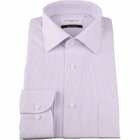 【WEB限定/OUTLET/汚れ・キズ等有】【JOHN PEARSE White】【ノーアイロン】ワイドカラードレスワイシャツ/ホワイト×パープルストライプ/ULTRA MOVE/ニット素材