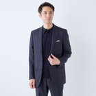 【KANSAIMAN collection】【春夏】Real navy collection / ネイビー×チェック/ 2釦ワンタック/ シャワークリーン/ シロセット ※裾直し必要