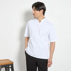 【KANSAIMAN Collection】【半袖】ノーカラーポロシャツ/ホワイト