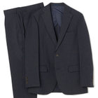 【JOHN PEARSE comfort Navy】【TAKE OUT SUITS】【秋冬】2釦シングルジャケット 0タックパンツ /ネイビー /ビジカジスーツ /ウエストシャーリング ※裾上げ済仕様