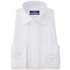 【発送在庫あり】【WEB限定】【JOHN PEARSE comfort navy】ワイドカラーワイシャツ/ホワイト×ドビー/ULTRA MOVE「ニット素材」「ノーアイロン」「ストレッチ」「高通気性」