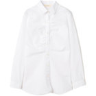 【NATURAL BEAUTY】ギャザー＆フリル取り外しブラウス/ホワイト×ドビードット