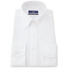 【発送在庫あり】【WEB限定】【JOHN PEARSE comfort navy】ボタンダウンカラーワイシャツ/ホワイト×ドビーストライプ/ULTRA MOVE「ニット素材」「ノーアイロン」「ストレッチ」「高通気性」