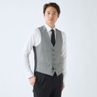 【年間】リバーシブルジレ(ベスト)/グレー×バーズアイ＆ブラック×ソリッド