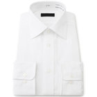 【発送在庫あり】【DUKEMORGAN】【形態安定】ワイドカラードレスシャツ/ホワイト×ドビーツイル