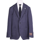 【WEB限定/OUTLET/汚れ・キズ等有】【JOHN PEARSE BLACK】【春夏】リネンウール3釦段返りシングルジャケット/ネイビー×チェック/ANGELICO woven in italy