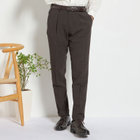 【stanley blacker new york】【春夏】1タックパンツ/ブラウン×サッカー/ウエストムーブ/裾上げ必要