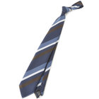 【JOHN PEARSE White】ウォッシャブル/ストライプ柄ネクタイ/8.0㎝幅/ネイビー×ブラウン＆ホワイト