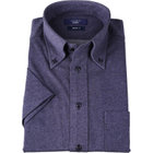 【WEB限定/OUTLET/汚れ・キズ等有】【半袖】【JOHN PEARSE comfort navy】【ノーアイロン】ボタンダウンドレスワイシャツ/ネイビー/ニット素材/SHIRT-T