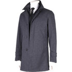 【WEB限定/OUTLET/汚れ・キズ等有】【comin's】【スタンドカラー】コート/グレー×ソリッド