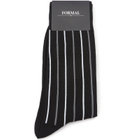 【FORMAL】靴下/ブラック×ストライプ