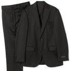 【JOHN PEARSE comfort】【秋冬】2釦シングルスーツ ショートタック/ストライプ/REAL BLACK/NEW ZEALAND WOOLSHOWER CLEAN/SustainaBee Wool/※裾上げ必要