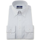 【発送在庫あり】【WEB限定】【JOHN PEARSE comfort navy】ボタンダウンカラーワイシャツ/グレー×ハウンドトゥース/ULTRA MOVE「ニット素材」「ノーアイロン」「ストレッチ」「高通気性」