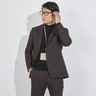 【JOHN PEARSE comfort navy】【秋冬】2釦シングルジャケット/ブラウン/パッチポケット/ULTRA MOVE/ウォッシャブル