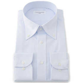 JOHN PEARSE White】【形態安定】ボタンダウンドレスシャツ/サックス