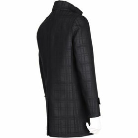 Donato Vinci Italy Uomo】スタンドカラーコート/ブラック×チェック