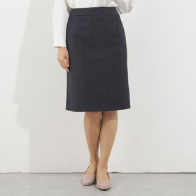 【Diana】【秋冬】スカート/ネイビー×チェック/ウォッシャブル＆ストレッチ