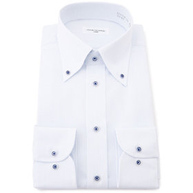 JOHN PEARSE White】【形態安定】ボタンダウンドレスシャツ