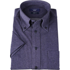 半袖】【JOHN PEARSE comfort navy】【ノーアイロン】ボタン