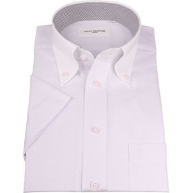 半袖】【JOHN PEARSE White】【形態安定】クレリックボタンダウン