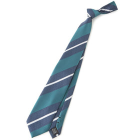 【JOHN PEARSE White】ウォッシャブル/ストライプ柄ネクタイ/8.0㎝幅/グリーン×ネイビー×ホワイト