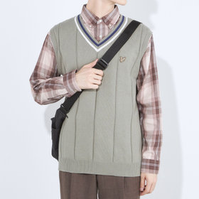 JOHN PEARSE comfort navy】ニットベスト/グレー/ウォッシャブル