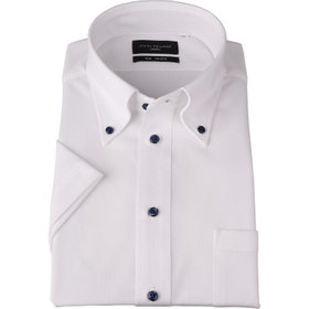 半袖】【JOHN PEARSE comfort navy】【ノーアイロン】ボタン
